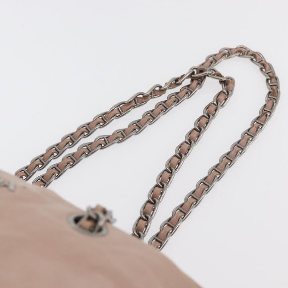 PRADA Chain Shoulder Bag Leather Pink Silver Auth ep14352A