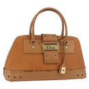 Christian Dior Street Chic Hand Bag Leather Brown Gold Auth ep14353A-1