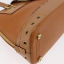 Christian Dior Street Chic Hand Bag Leather Brown Gold Auth ep14353A-8