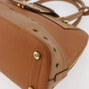Christian Dior Street Chic Hand Bag Leather Brown Gold Auth ep14353A-15