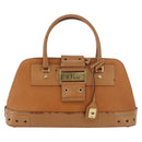Christian Dior Street Chic Hand Bag Leather Brown Gold Auth ep14353A-13