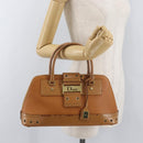 Christian Dior Street Chic Hand Bag Leather Brown Gold Auth ep14353A-24