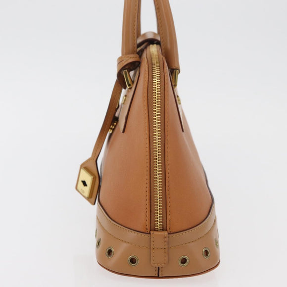 Christian Dior Street Chic Hand Bag Leather Brown Gold Auth ep14353A