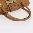 Christian Dior Street Chic Hand Bag Leather Brown Gold Auth ep14353A-7