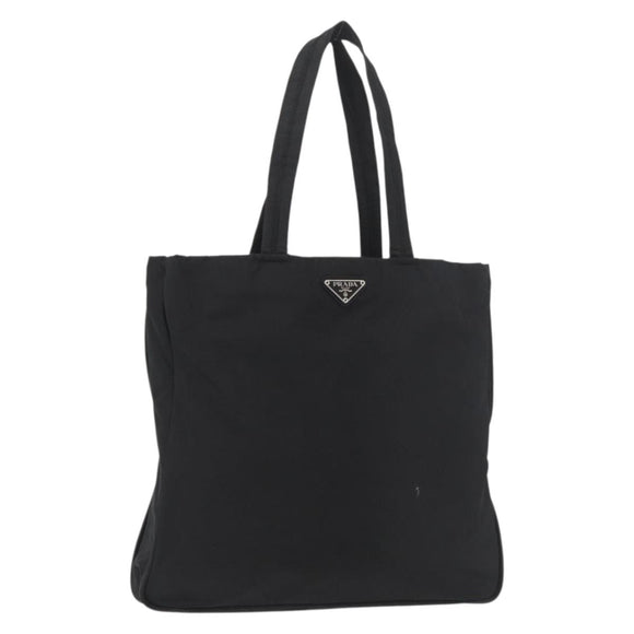 PRADA Tote Bag Nylon Black Silver Auth ep14354A