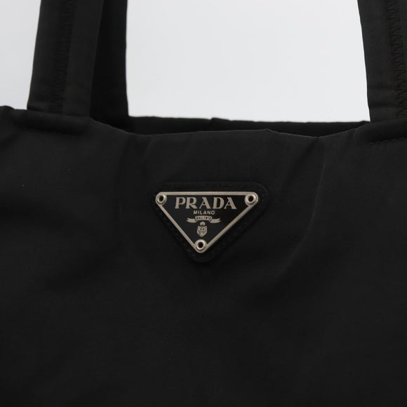 PRADA Tote Bag Nylon Black Silver Auth ep14354A