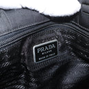 PRADA Tote Bag Nylon Black Silver Auth ep14354A-10