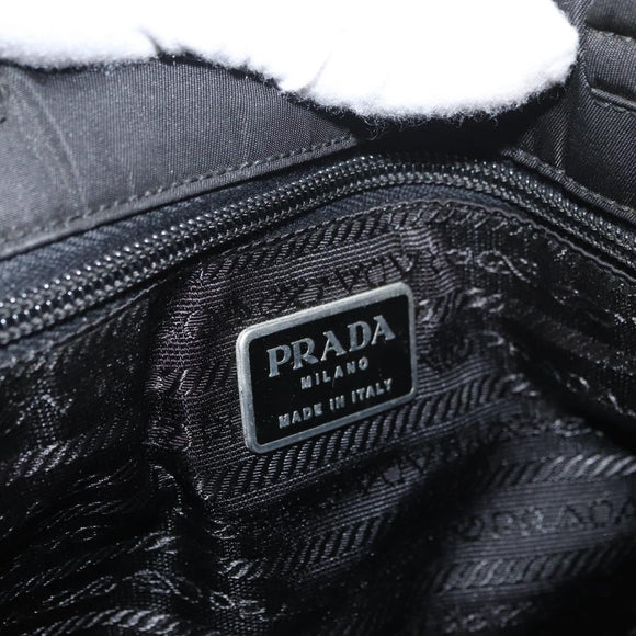 PRADA Tote Bag Nylon Black Silver Auth ep14354A