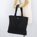 PRADA Tote Bag Nylon Black Silver Auth ep14354A-26