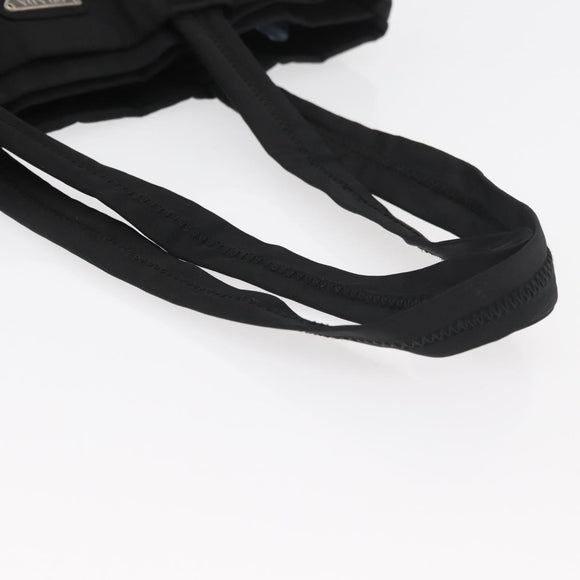 PRADA Tote Bag Nylon Black Silver Auth ep14354A