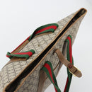 GUCCI GG Plus Supreme Web Sherry Line Tote Bag PVC Beige Gold Auth ep14358-16