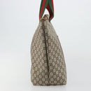GUCCI GG Plus Supreme Web Sherry Line Tote Bag PVC Beige Gold Auth ep14358-4