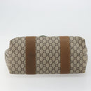 GUCCI GG Plus Supreme Web Sherry Line Tote Bag PVC Beige Gold Auth ep14358-9
