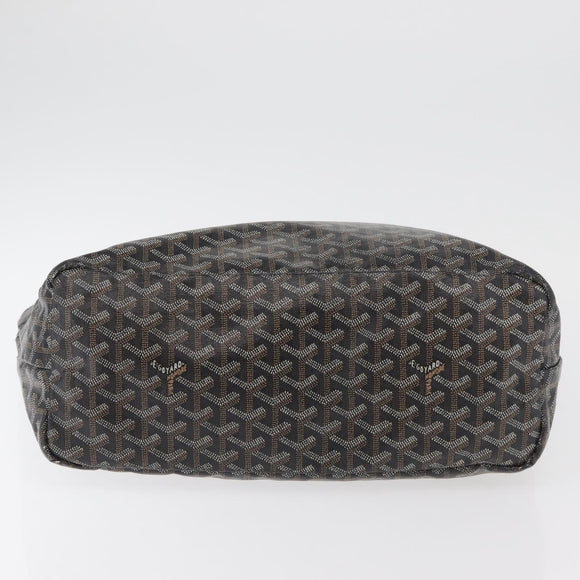 GOYARD Saint Louis PM Tote Bag PVC Canvas Black Silver Auth ep14359SAV