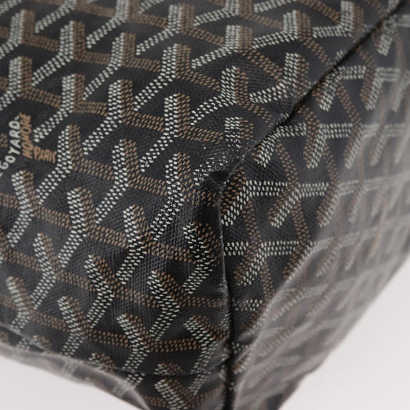 GOYARD Saint Louis PM Tote Bag PVC Canvas Black Silver Auth ep14359SAV