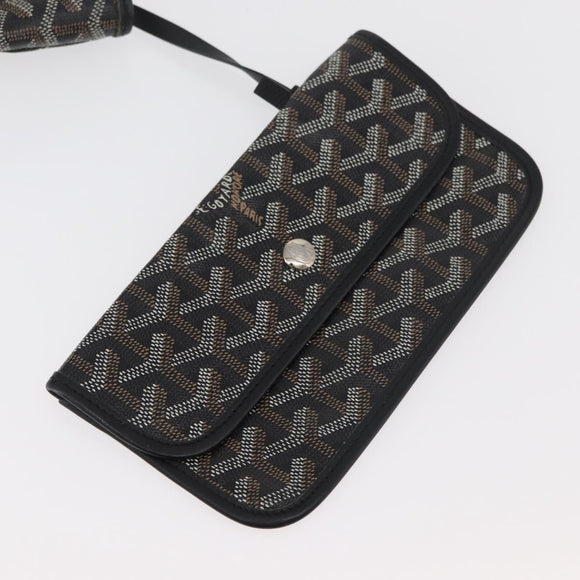 GOYARD Saint Louis PM Tote Bag PVC Canvas Black Silver Auth ep14359SAV