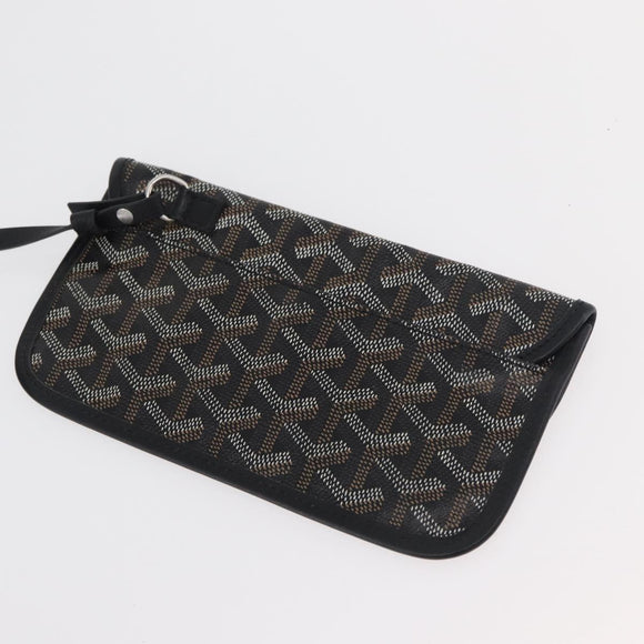 GOYARD Saint Louis PM Tote Bag PVC Canvas Black Silver Auth ep14359SAV