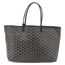GOYARD Saint Louis PM Tote Bag PVC Canvas Black Silver Auth ep14359SAV-13