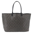 GOYARD Saint Louis PM Tote Bag PVC Canvas Black Silver Auth ep14359SAV-2