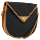 SAINT LAURENT Shoulder Bag PVC Canvas Black Gold Auth ep14368A-1