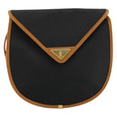 SAINT LAURENT Shoulder Bag PVC Canvas Black Gold Auth ep14368A-13
