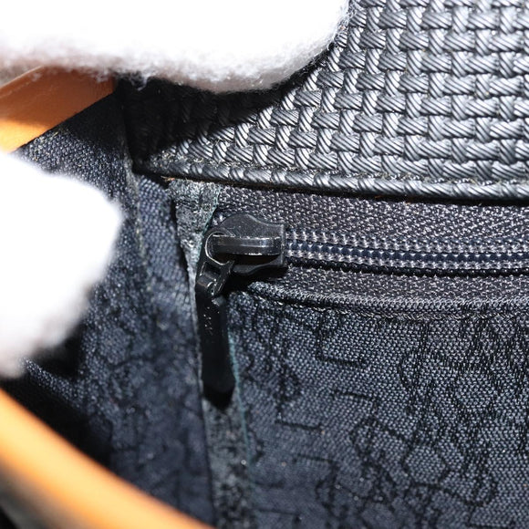 SAINT LAURENT Shoulder Bag PVC Canvas Black Gold Auth ep14368A