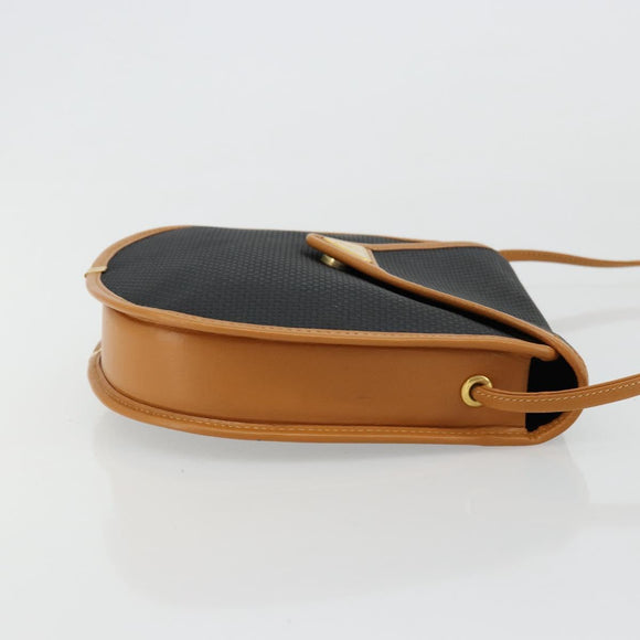 SAINT LAURENT Shoulder Bag PVC Canvas Black Gold Auth ep14368A