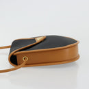 SAINT LAURENT Shoulder Bag PVC Canvas Black Gold Auth ep14368A-4
