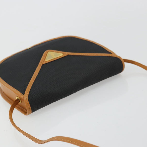 SAINT LAURENT Shoulder Bag PVC Canvas Black Gold Auth ep14368A