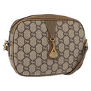 GUCCI GG Supreme Shoulder Bag PVC Beige Gold Auth ep14371-1