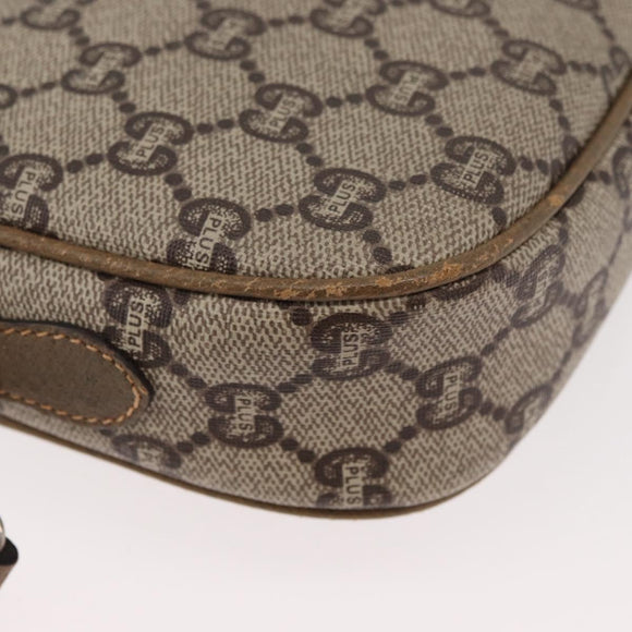 GUCCI GG Supreme Shoulder Bag PVC Beige Gold Auth ep14371