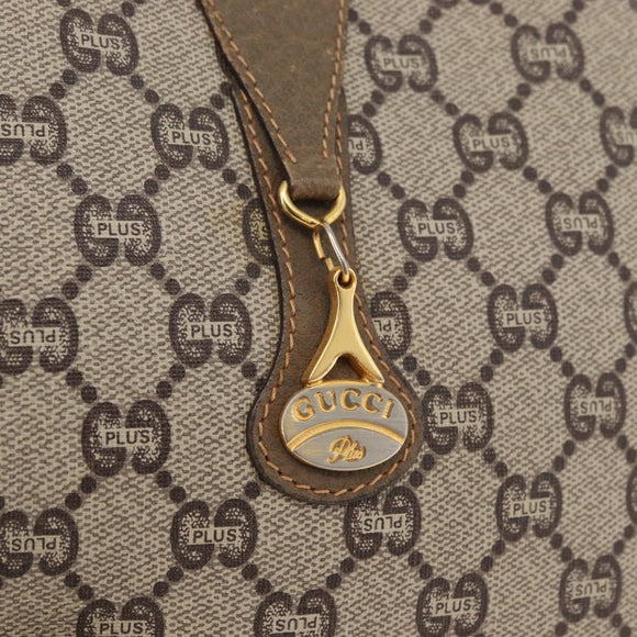 GUCCI GG Supreme Shoulder Bag PVC Beige Gold Auth ep14371