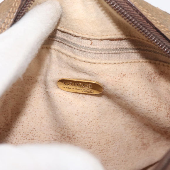 GUCCI GG Supreme Shoulder Bag PVC Beige Gold Auth ep14371