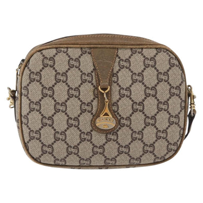 GUCCI GG Supreme Shoulder Bag PVC Beige Gold Auth ep14371 - 0