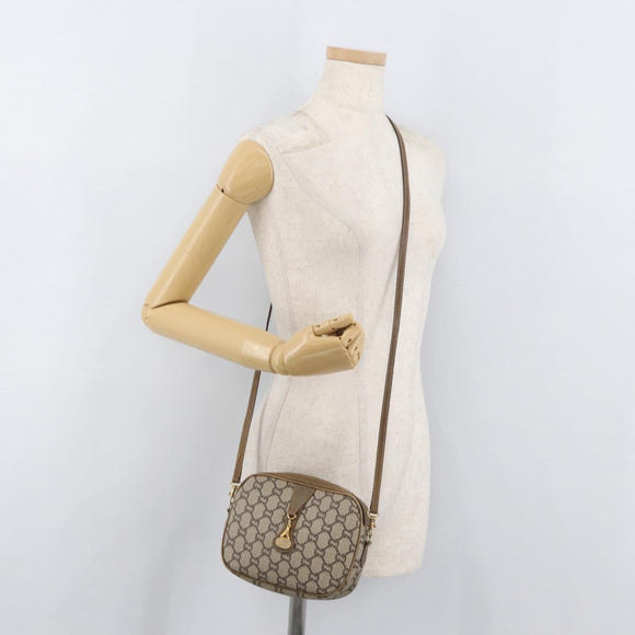 GUCCI GG Supreme Shoulder Bag PVC Beige Gold Auth ep14371