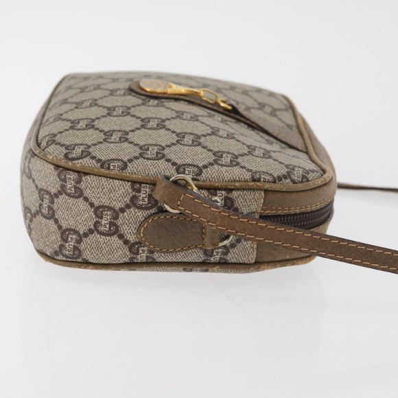 GUCCI GG Supreme Shoulder Bag PVC Beige Gold Auth ep14371