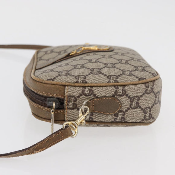 GUCCI GG Supreme Shoulder Bag PVC Beige Gold Auth ep14371