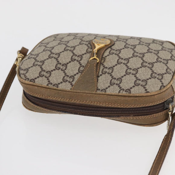 GUCCI GG Supreme Shoulder Bag PVC Beige Gold Auth ep14371