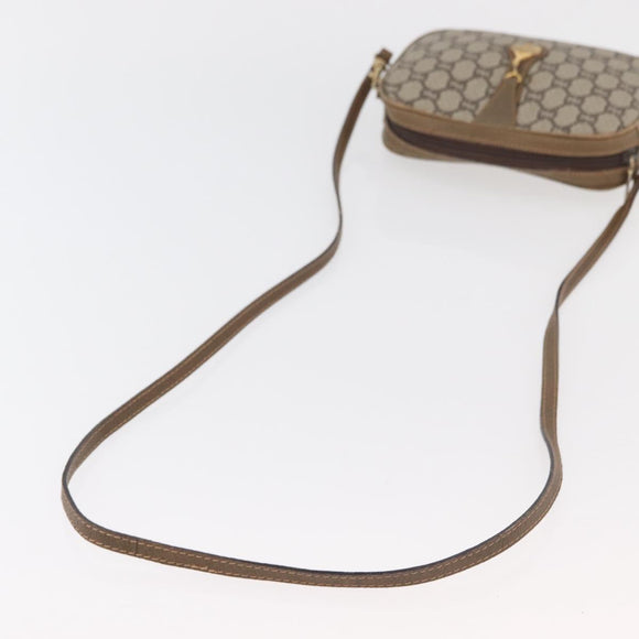 GUCCI GG Supreme Shoulder Bag PVC Beige Gold Auth ep14371