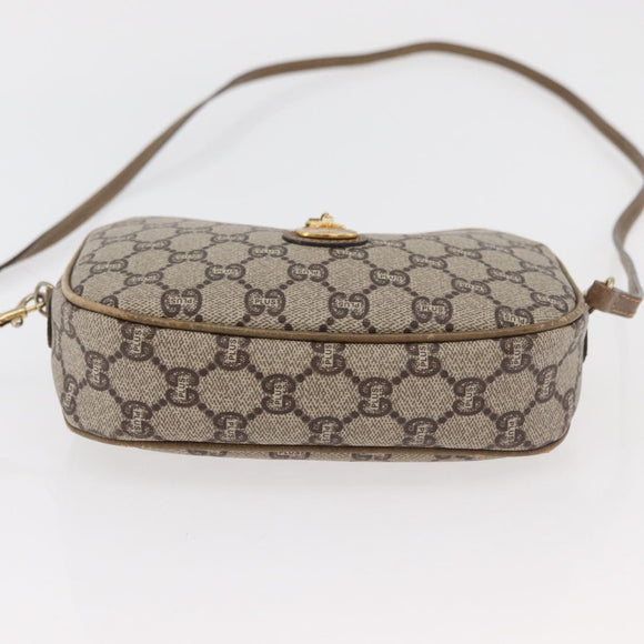 GUCCI GG Supreme Shoulder Bag PVC Beige Gold Auth ep14371