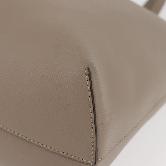 FENDI Tote Bag Leather Gray Silver 8BH348 Auth ep14374A