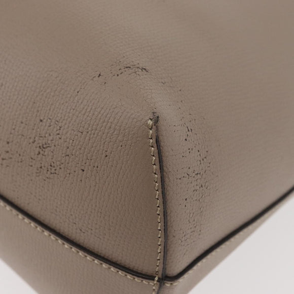 FENDI Tote Bag Leather Gray Silver 8BH348 Auth ep14374A