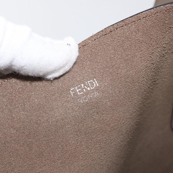 FENDI Tote Bag Leather Gray Silver 8BH348 Auth ep14374A