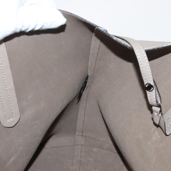 FENDI Tote Bag Leather Gray Silver 8BH348 Auth ep14374A