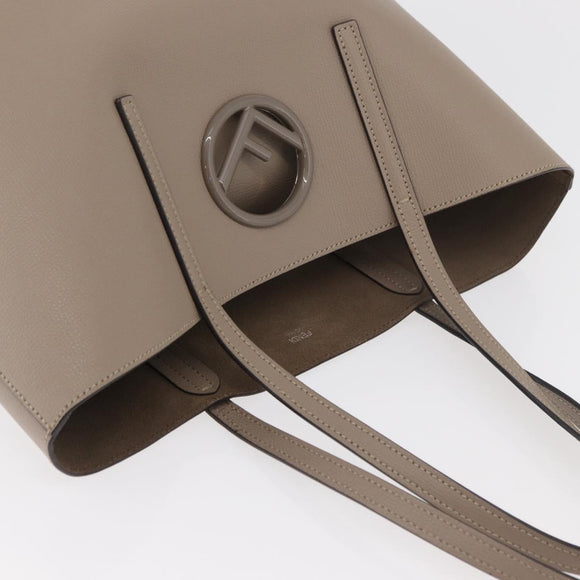 FENDI Tote Bag Leather Gray Silver 8BH348 Auth ep14374A
