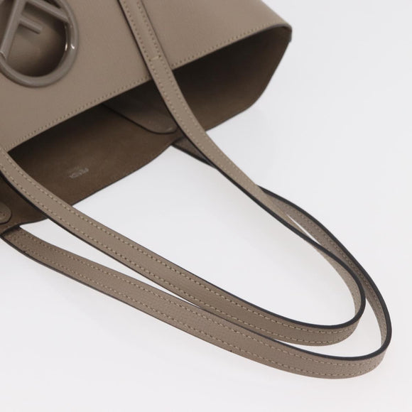 FENDI Tote Bag Leather Gray Silver 8BH348 Auth ep14374A