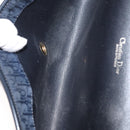Christian Dior Trotter Canvas Chain Shoulder Bag Navy Gold Auth ep14377-12