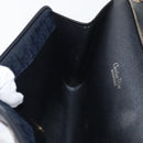 Christian Dior Trotter Canvas Chain Shoulder Bag Navy Gold Auth ep14377-17