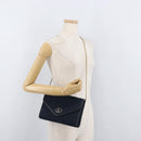 Christian Dior Trotter Canvas Chain Shoulder Bag Navy Gold Auth ep14377-19