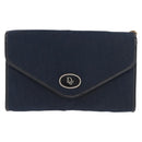 Christian Dior Trotter Canvas Chain Shoulder Bag Navy Gold Auth ep14377-13